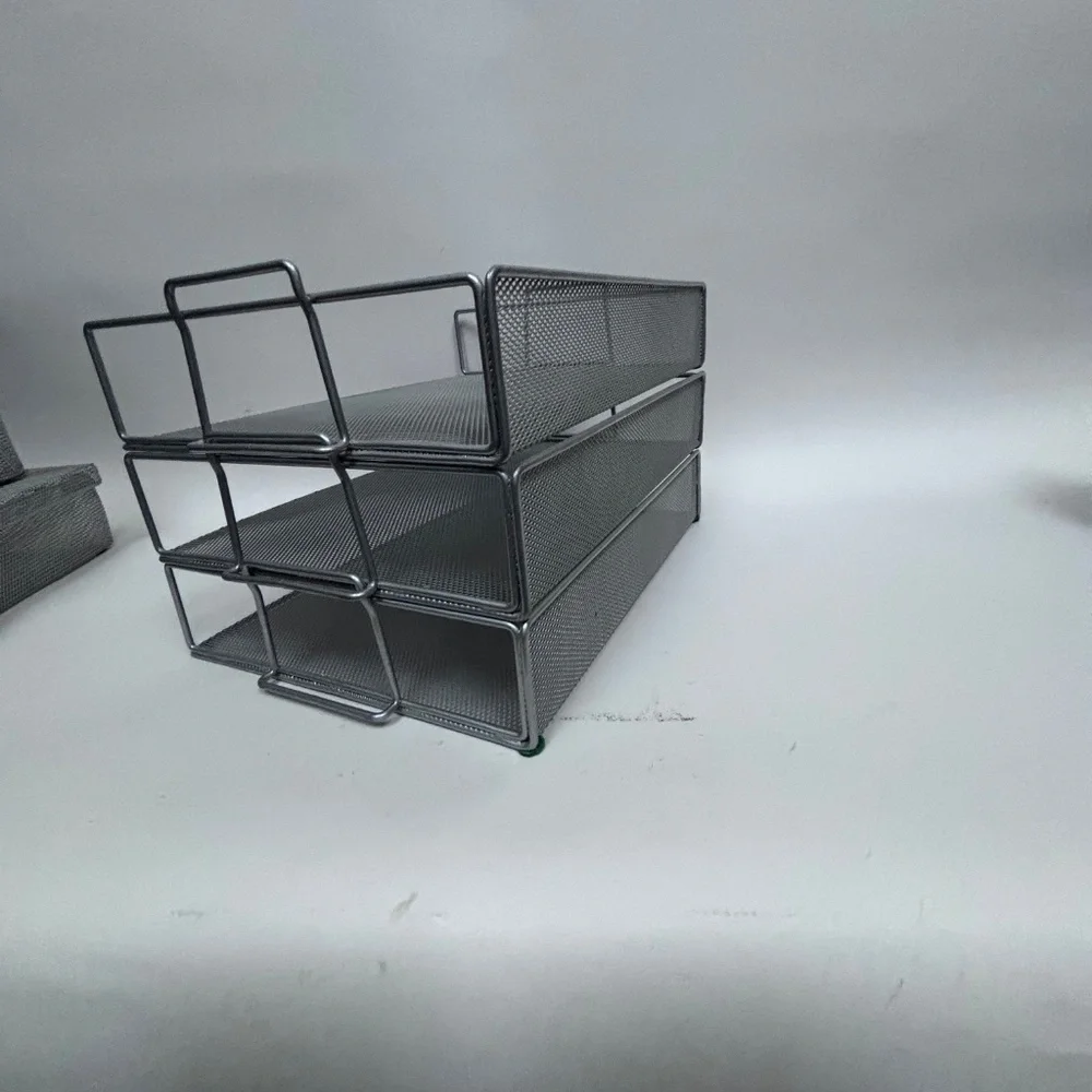 Silver Mesh Desk Storage Containers - Picture 4 of 11